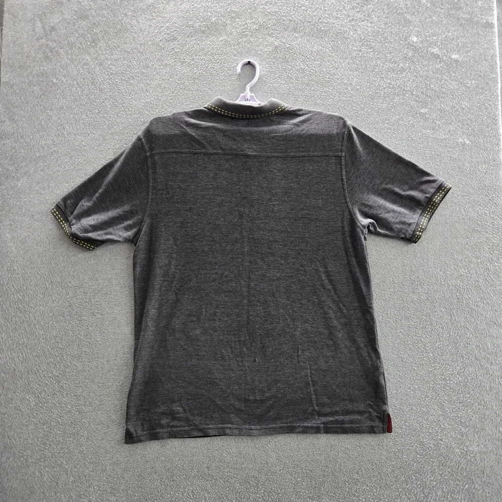 McDonald's Men Button Up Shirt L-R Gray Logo Short Sleeve READ